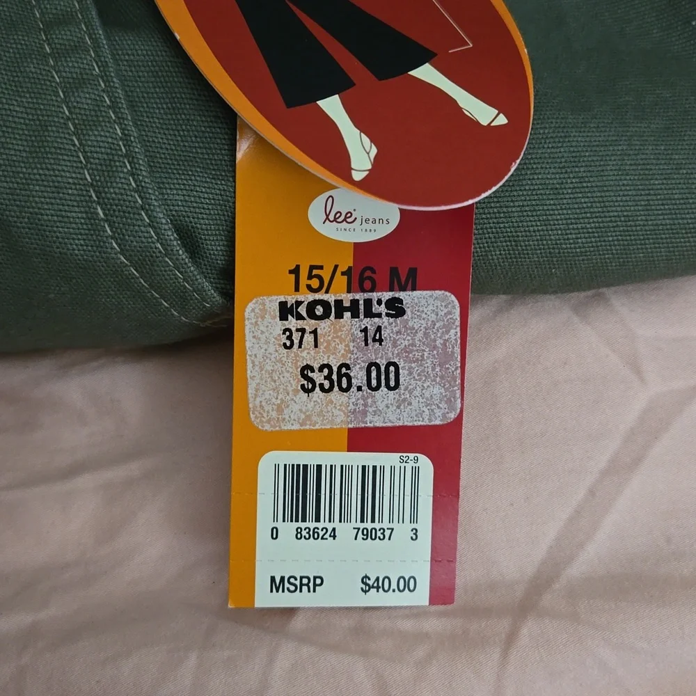 Lee Olive Gaucho Jeans Sz 15/16 - Picture 5 of 5